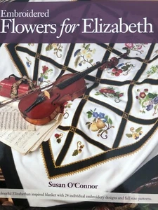 Embroidered Flowers for Elizabeth Susan O'Connor Elizabethan Inspired Blanket - Picture 1 of 14