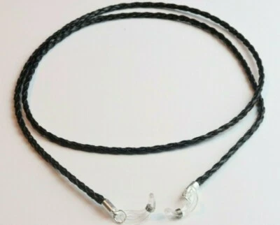 Держатель для очков черный плетеный 3 мм кожаный шнур держатель для очков унисекс - Изображение 1 из 2