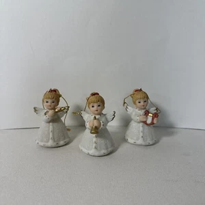 3 Vintage Homco 5414Angels W/Musical Instruments Christmas Ornaments - Picture 1 of 6