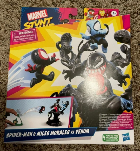 Marvel Stunt Squad Villain Knockdown Juego Spider-Man & Miles Morales vs Venom Foto 1 de 4