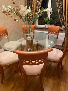 glass dining table & 4 chairs - Picture 1 of 4