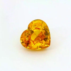 5.37 carat Natural Zircon 8x9mm Golden yellow Heart cut loose gemstones" ZIRCON - Picture 1 of 9