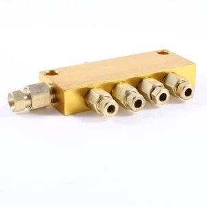 Adjustable Pneumatic 4-Way Brass Oil Distributor Manifold Block Valve✦Kd - Picture 1 of 2