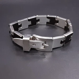 Brazalete con hebilla de eslabones de ébano y plata de ley William Spratling - Imagen 1 de 20