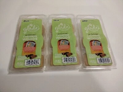 Nuevo Glade Wax Derrete MADERAS DE CACHEMIRA Aroma Lote de 3 Paquetes / 22 Derretimientos Total Foto 1 de 3