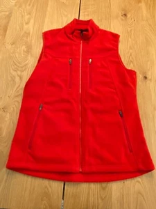 SCOTTeVEST Men Medium Red Fireside Fleece Vest 15 Pockets Heavy Travel Zip Warm - Picture 1 of 12