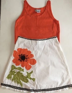 Boutique Haven Mädchen orange Tank und Blumen Rock Mädchen Gr. 10/12 sehr guter Zustand - Bild 1 von 8