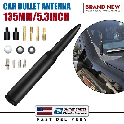 Mástil de antena bala negro de 5,3" + tornillos para Chevrolet Silverado 1500 1999-2021 Foto 1 de 4
