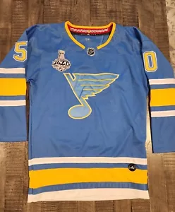 Adidas Authentic Jordan Binnington St. Louis Blues NHL Jersey Blue Size 50 - Picture 1 of 13