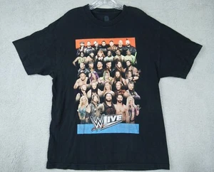 T-shirt WWE Live 2018 adulto grande nera stampa grafica con date tour - Foto 1 di 6