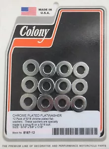 LAVADORAS PLANAS CROMADAS 5/16 Harley Custom Chopper Pack de 12 - Imagen 1 de 1