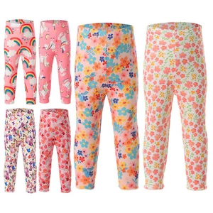 Kid Girl Summer Pants Calf Length Pants Colorful Cartoon Print Pants Underpants - Picture 1 of 42