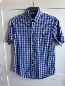 Ralph Lauren Herren Kariertes Hemd Blau Seersucker Kurzarm Größe S - Bild 1 von 5