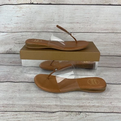 Sandalias Andre Assous Bonitas para Mujer Talla 8M Sin Cordones Tacones Marrón Transparente Foto 1 de 4