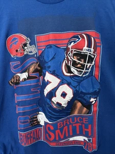 Vintage Nutmeg NFL Buffalo Bills SINGLE STITCHED T-Shirt Gr. L Bruce Smith 78 - Bild 1 von 9