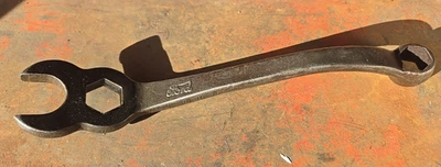 Llave combinada Ford Script POR Moore hexagonal y extremo abierto 3/4" 5/8" 1" Modelo T, A Foto 1 de 2