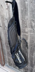 Titleist 2-Way Golf Sunday Golf Bag Black 2 Pocket - Great Condition - Picture 1 of 8