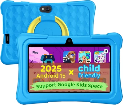 Kids Tablet, 7 Inch Android 15 Tablet for Kids, 8GB+32GB 1TB Expand, Quad-Core T - Image 1 of 4