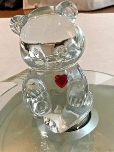 Vintage Fenton Art Glass January Red Garnet Heart Birthstone Bear Figurine-Love - Picture 1 of 11