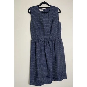 Baum und Pferdgarten Dress Size 14 Blue Sleeveless Shift Polka Dots Knee Length - Picture 1 of 8