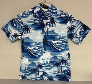 Vintage Hawaiian Shirt by Royal Creations Tropical Palm Trees Size Medium - Picture 1 of 5