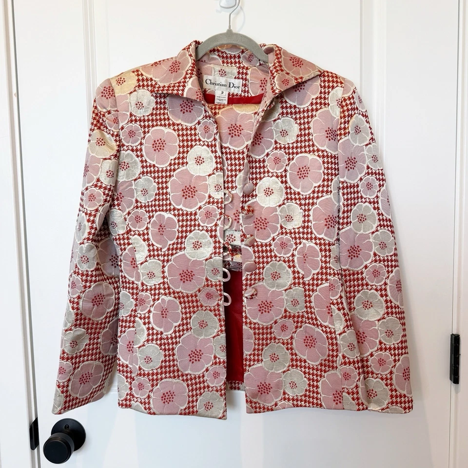 Traje falda pata de gallo vintage Christian Dior para mujer talla 2 diseñador dinero antiguo Foto 1 de 4