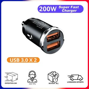 Chargeur Téléphone GPS allume cigare Voiture Rapide Double USB Rapide Universel - Photo 1 sur 3