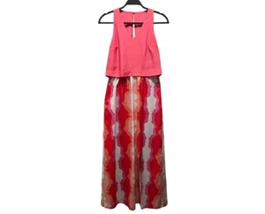 Maxi abito Crosby By Mollie Burch scollo a V taglia S con stampa geometrica schiena aperta - Foto 1 di 7