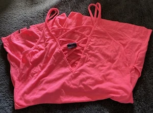 Material Girl Juniors Size XS Hot Pink Romper w/ Pockets - Picture 1 of 5