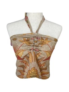 NEU Rose + Olive Cropped Neckholder Top Damen Medium Blumen Dschungel Print Top - Bild 1 von 13
