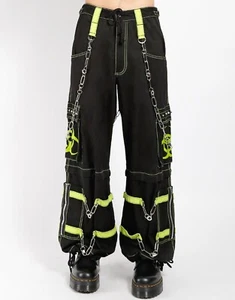 Velonica Enterprises Biohazard Zip Goth Punk schwarz limette Herrenhose - Bild 1 von 5