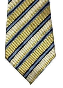 Corbata Donald Trump Signature Collection Hecha a Mano 100% Seda Rayas Amarillas - Imagen 1 de 3