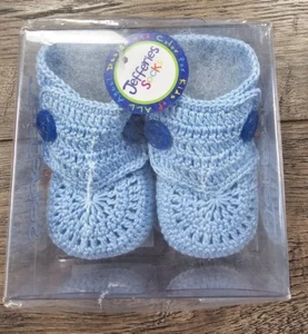 Baby Boy Clothes New Jefferies Socks Newborn Light Blue Knit Booties - Picture 1 of 2