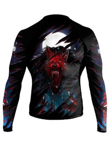 Raven Fightwear Men's The Lycan Rash Guard MMA BJJ Black - Picture 1 of 3