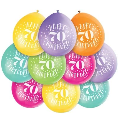 UNIQUE 70th Birthday Balloons Party Decorations Age 70 Multi Colour Party Latex Balloon