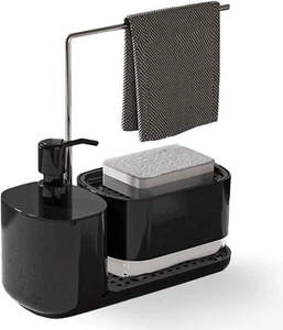 Kitchen Soap Dispenser Set with Tray and Sponge Holder, Dish and Hand Soap Disp. - Picture 1 of 11