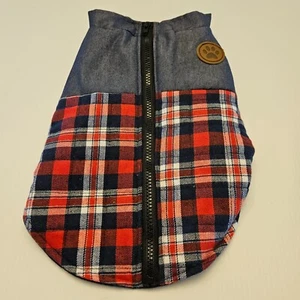 Hund Flanell gefütterter Mantel rot/schwarz kariert British Style Hund Größe: SM - Bild 1 von 2