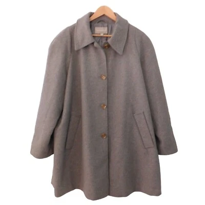 Woman Within Plus Size Wool Blend Coat Button Front Gray Pockets LIned Size 22W - Image 1 of 4