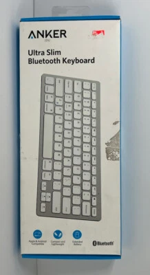 Anker Ultra Compact Slim Profile Bluetooth Keyboard, Silver Lightweight-OpenBox - Image 1 of 4
