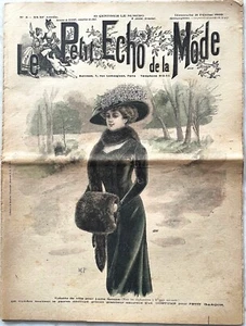LE PETIT ECHO DE LA MODE n° 8 du 21 Février 1909 ancienne revue Broderie Chapeau - Imagen 1 de 3