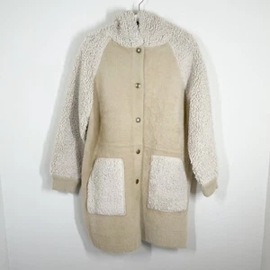 Carbon2Cobalt Boundless North Snowbound Faux Shearling Coat Womens M Beige Tan - Picture 1 of 14