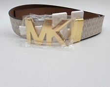 Michael Kors Women’s Belt Size Large Reversible Brown Vanilla MK Logo Buckle