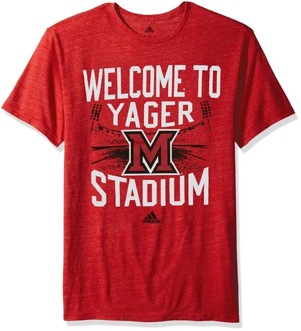 adidas NCAA Miami (Ohio) Redhawks Stadium Home Tri-Blend Short Sleeve Tee, XX Cover