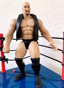 Retro 1996 STONE COLD STEVE AUSTIN +Vest BAD BONZ Jakks Pacific Wrestler WWF WWE - Picture 1 of 9