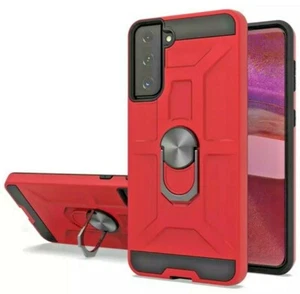 Hülle für Samsung Galaxy S21 5G Case Rot mit Ring Ständer Hardcover - Bild 1 von 4