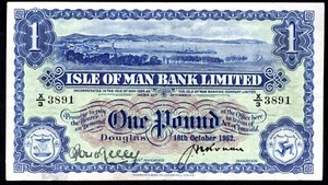 Isle of Man, Isle of Man Bank Ltd., £1, 18-10-1952, X/3 3891. Crisp VF. - Picture 1 of 2