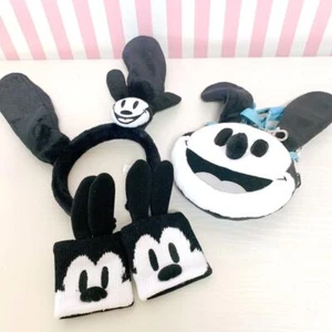 Tokyo Disney Resort Oswald Headband Wristband Pass Case 4 Set TDS TDL Black Rare - Picture 1 of 24
