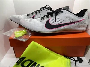 NIKE ZOOM VICTORY 3 TRACK SPIKE SZ 15 PURE PLATINUM/PINK BLAST 835997-002 BOX - Picture 1 of 6