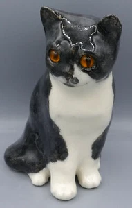 Gatos Winstanley - Gato blanco y negro talla 2 - Firmado - Ojos de cristal - Hecho en Gran Bretaña - Imagen 1 de 6