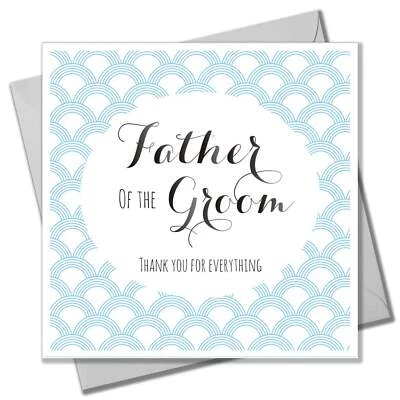 CLAIRE GILES RETAIL Wedding Card, Blue Circles, Father of the Groom Thank you